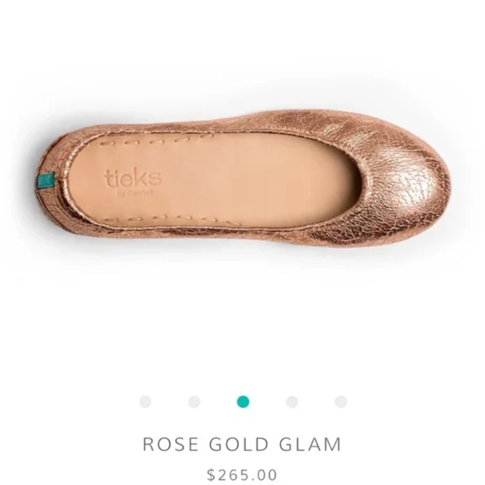 Tieks Metallic Rose Gold Glam Ballet Flats size 9